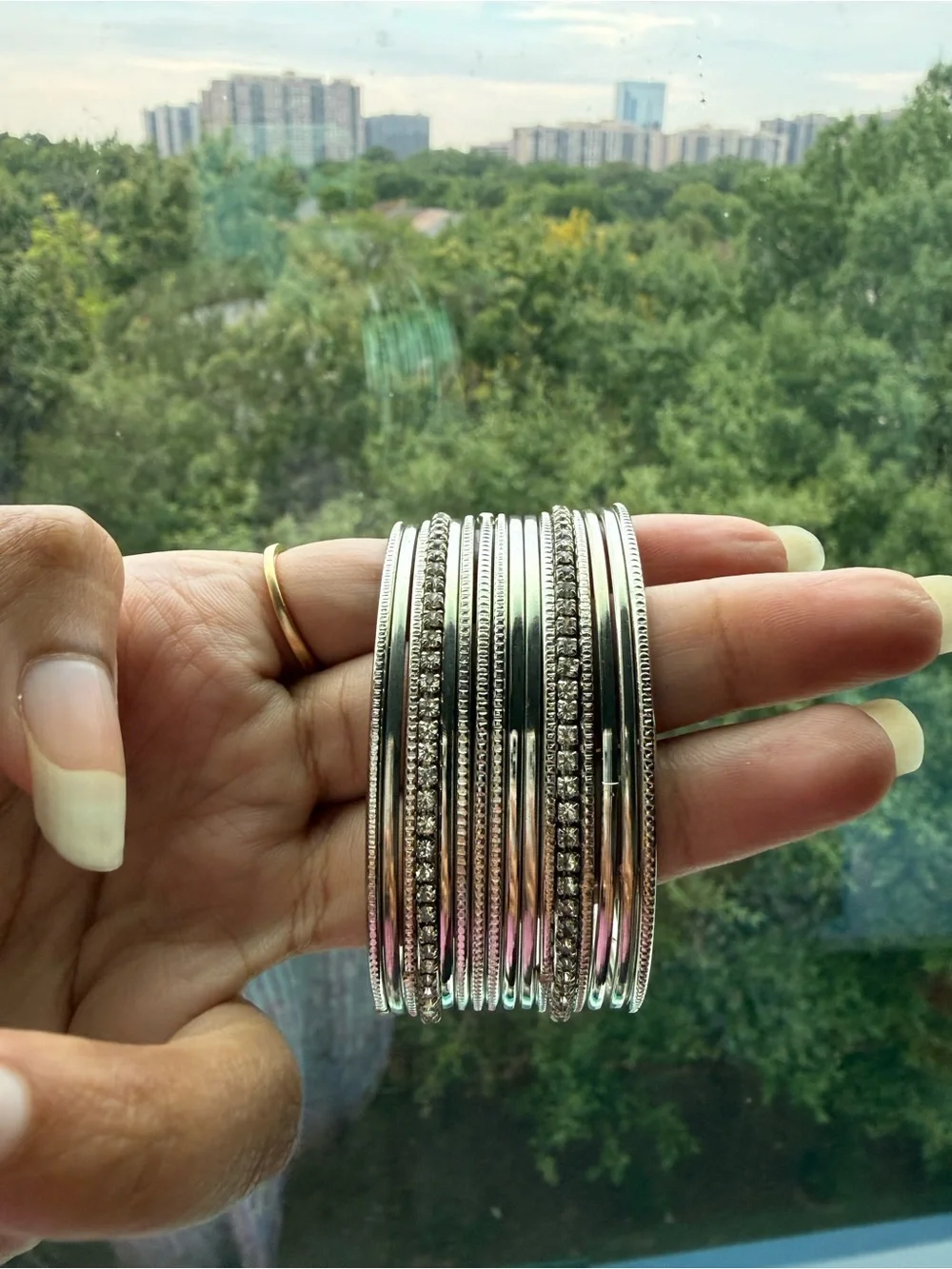 Elegant Gold and Silver Multi-Bangles